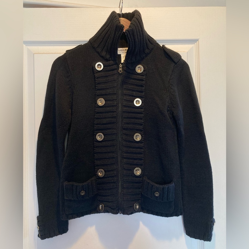 Lauren Michelle Black Button-Up Cardigan
